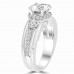 1.20 ct Ladies Round Cut Diamond Semi Mounting Engagement Ring in 14 kt White Gold